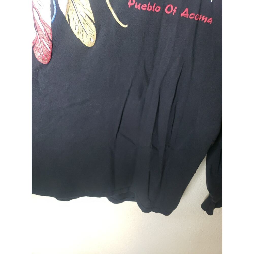Vintage Montana Shirt Native American Feather Sparkle Western XL LONGSLEEVE - Picture 8 of 9